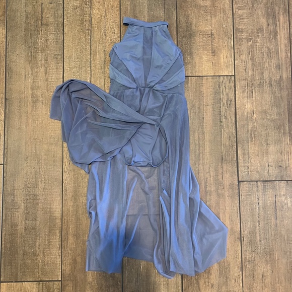 Balera High Neck Halter Dress in Slate Blue MC - Picture 3 of 3